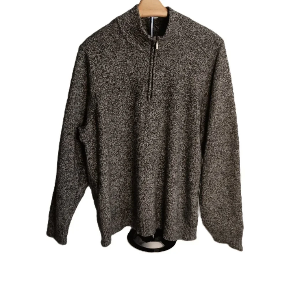 J Crew Sweater 1/4 Zip Warm Classic Gray/Black/White Men’s Size XL VGUC - Picture 13 of 13